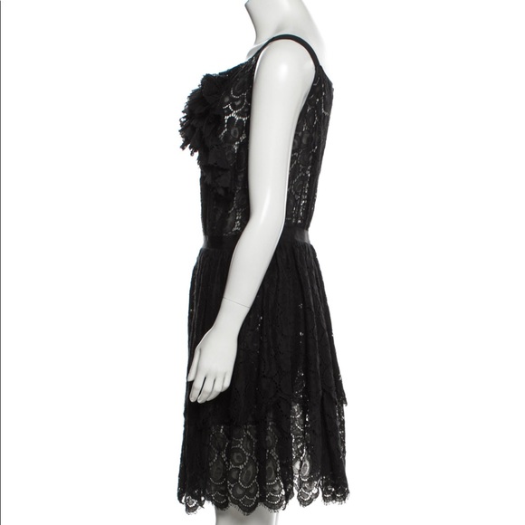 Nina Ricci Eyelet A-line Lace Ruffle Mini Dress - Picture 2 of 9